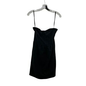 Yellow is Gold Women's Strapless Mini Dress A-Line Black Size Medium Pockets